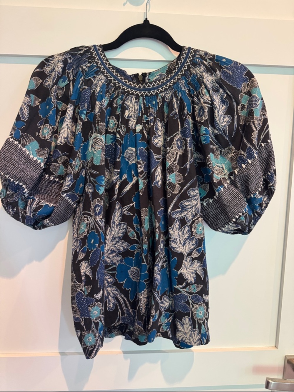 Ulla Johnson Terese Blouse in Lapis Floral.